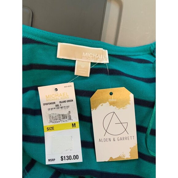 Michael Kors Teal & Blue Striped Cardigan Sweater, Size Medium, NWT! - Picture 9 of 9